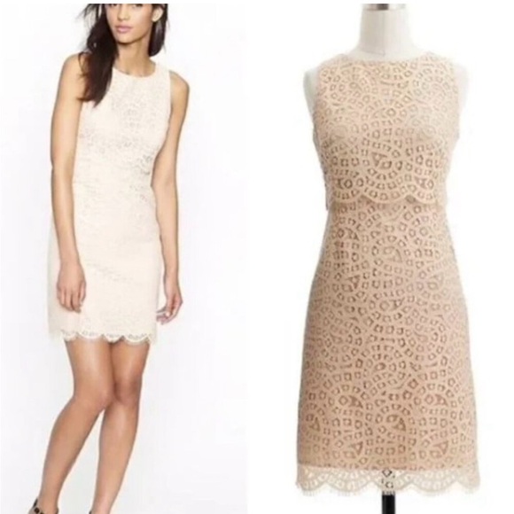 J. crew cream Tiered shift dress in raindrop lace size 12 - Picture 9 of 10